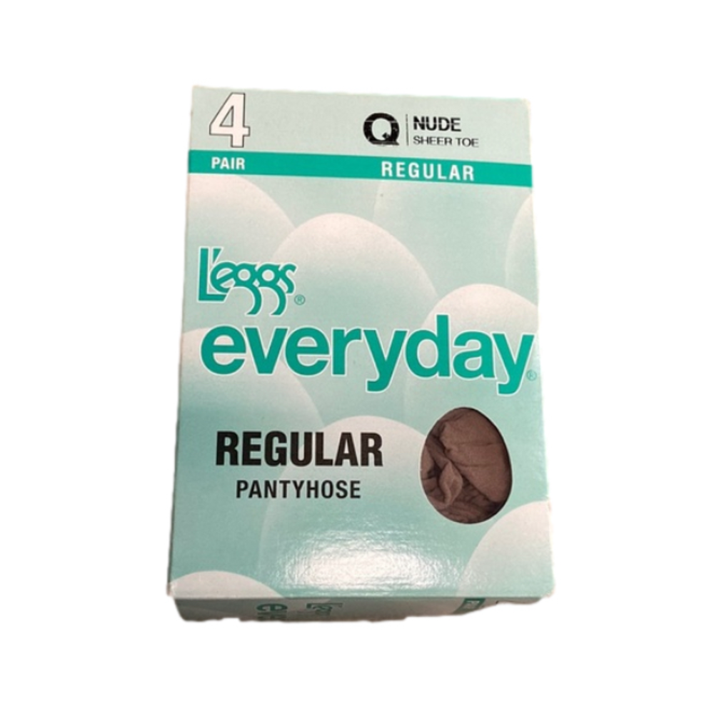 Vintage New In Box L’eggs Everyday Regular Pantyhose 4 Pair Nude Sheer Toe Q